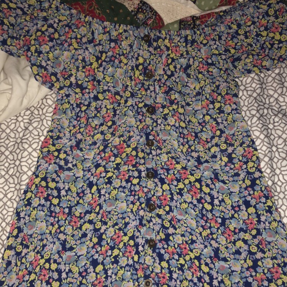 off shoulder flower dress